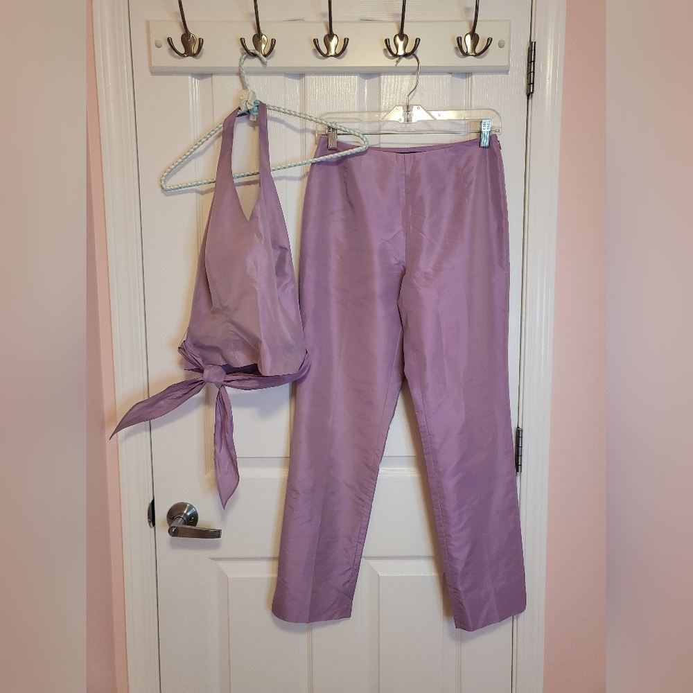 Ann Taylor Lavender Halter Tie-Back 3 piece Set